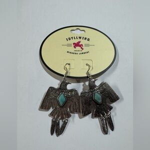Idyllwind Silver and Turquoise Bird Earrings